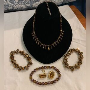 Vintage AuroraBorealis /Beaded jewelry set
